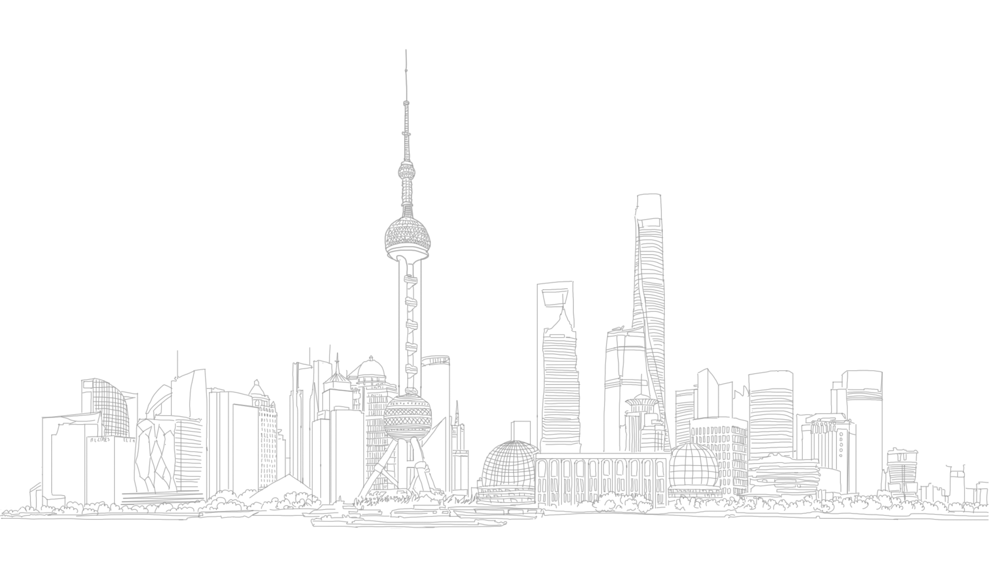 Shanghai landscape drawing
